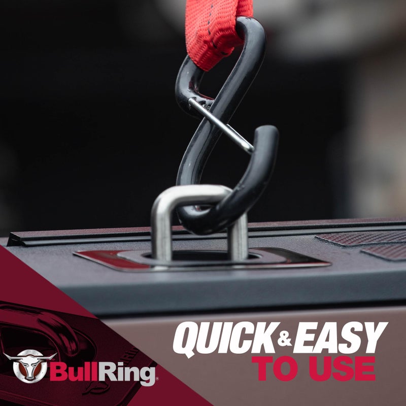 Bull Ring Retractable Flush Fit Truck Bed Tie Down Anchors, Built for 1995+ Dodge Ram & 2014-2019 Tundra Crew Max, Rail Cap Trim Required to Install, 1,000lbs. Rated Capacity (1 Pair) - Image 4